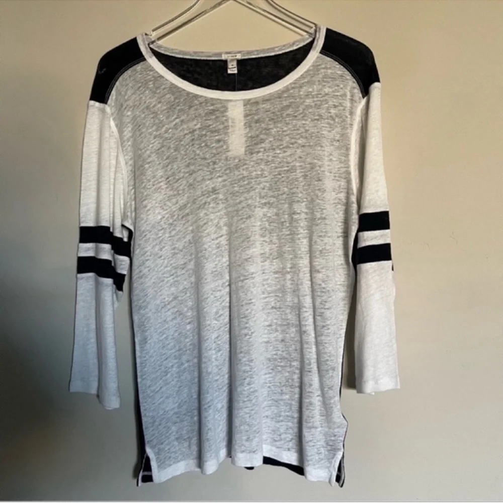 J. Crew Baseball Tee Linen s M - Picture 1 of 4